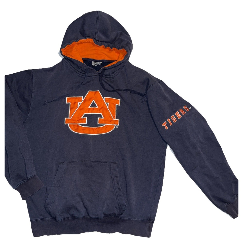Stadium Athletics Auburn Tigers Blue/Orange Hoodie Sweatshirt Mens Size Med